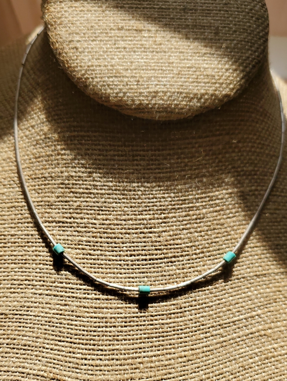 Native American  Necklace Turquoise Sterling Liquid Silver  Vintage